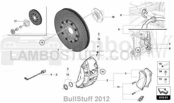 2016 Lamborghini AVENTADOR SV LP750-4 ROADSTER EUROPE BRAKE DISC (615.01.00)